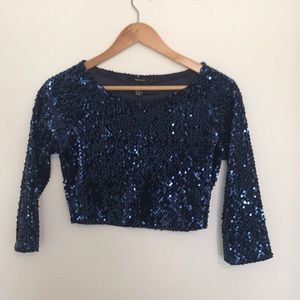 Blue sparkle crop top